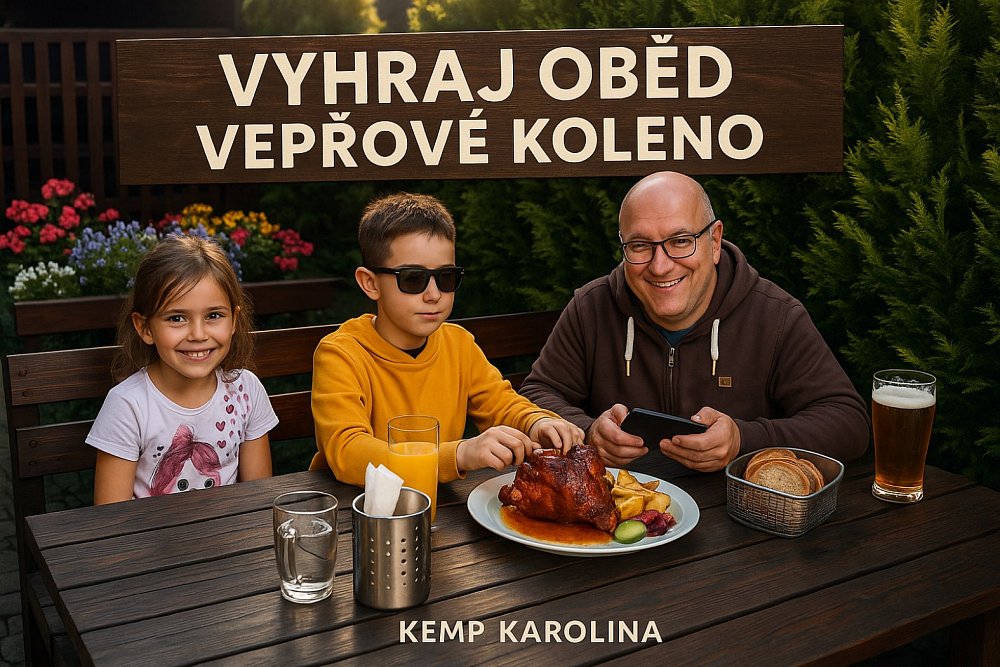 Soutěž o oběd v kempu uprostřed lesa